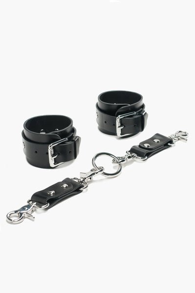 Poppy Leather Legs Garters in Black - leather garters - EU MARIEMUR