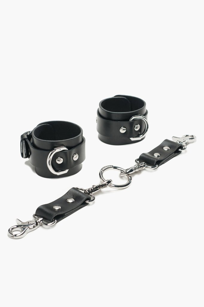 Poppy Leather Legs Garters in Black - leather garters - EU MARIEMUR