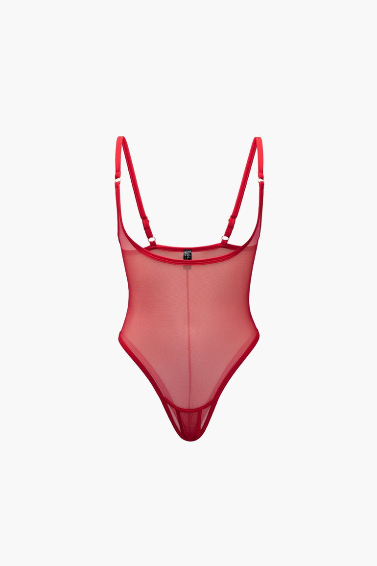 Rose Crotchless Bodysuit & Bra - bodysuits - EU MARIEMUR