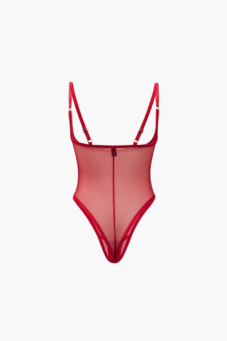 Rose Crotchless Bodysuit & Bra - bodysuits - EU MARIEMUR